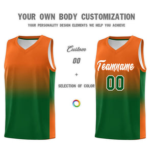 Custom Orange Kelly Green Gradient Fashion Sets Sports Uniform Basketball Jersey