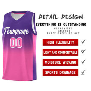 Custom Purple Pink Gradient Fashion Sets Sports Uniform Basketball Jersey