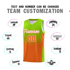 Custom Neon Green Orange Gradient Fashion Sets Sports Uniform Basketball Jersey