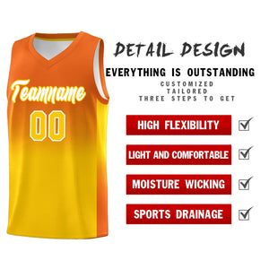 Custom Orange Gold Gradient Fashion Sets Sports Uniform Basketball Jersey