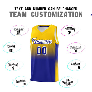 Custom Gold Royal Gradient Fashion Sets Sports Uniform Basketball Jersey