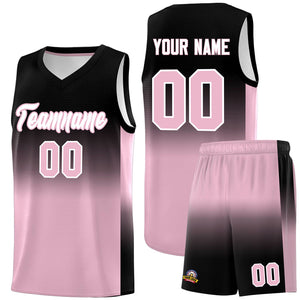 Custom Black Light Pink Gradient Fashion Sets Sports Uniform Basketball Jersey