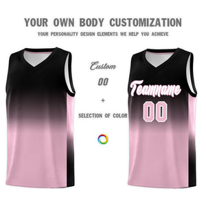 Custom Black Light Pink Gradient Fashion Sets Sports Uniform Basketball Jersey