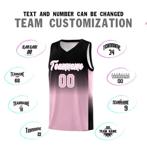 Custom Black Light Pink Gradient Fashion Sets Sports Uniform Basketball Jersey