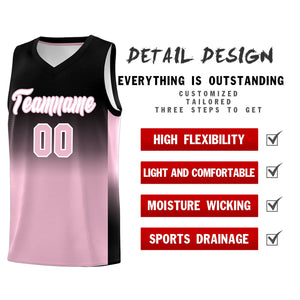 Custom Black Light Pink Gradient Fashion Sets Sports Uniform Basketball Jersey