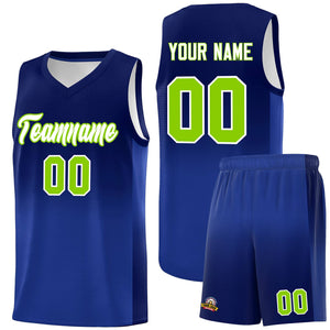 Custom Navy Royal Gradient Fashion Sets Sports Uniform Basketball Jersey