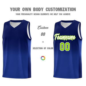 Custom Navy Royal Gradient Fashion Sets Sports Uniform Basketball Jersey