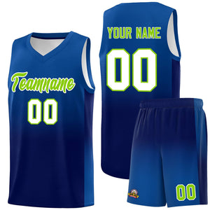 Custom Royal Navy Gradient Fashion Sets Sports Uniform Basketball Jersey