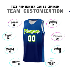 Custom Royal Navy Gradient Fashion Sets Sports Uniform Basketball Jersey