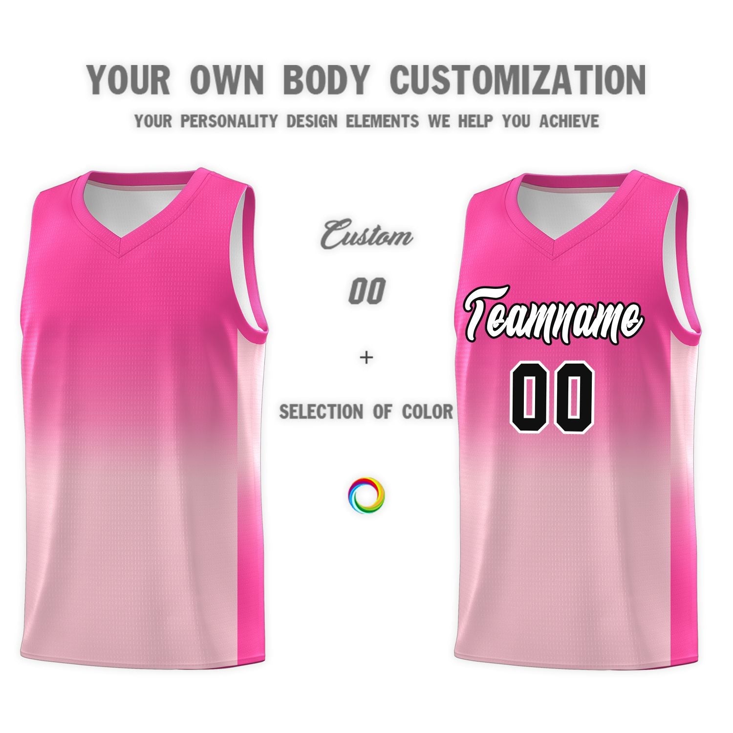 Custom Pink Light Pink Gradient Fashion Sets Sports Uniform Basketball Jersey