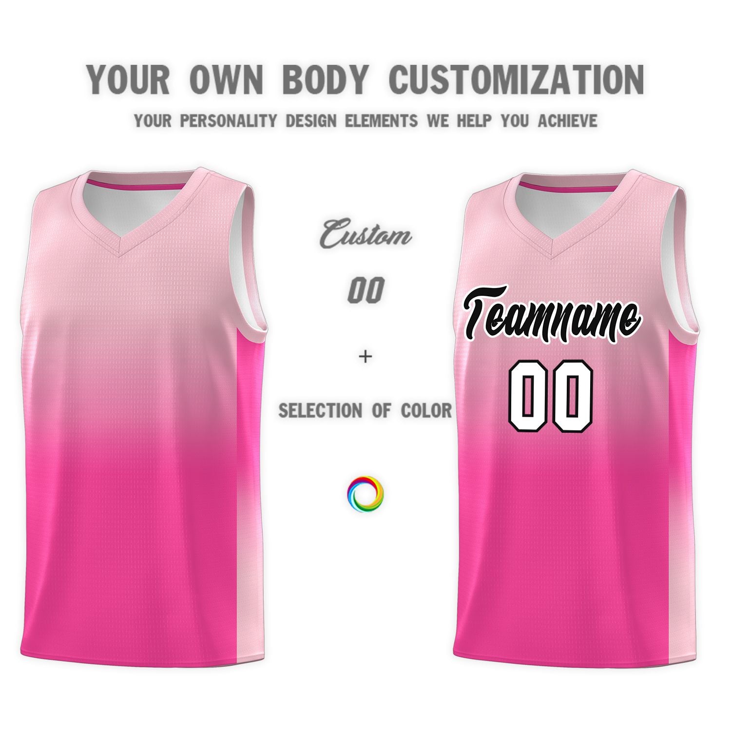 Custom Light Pink Pink Gradient Fashion Sets Sports Uniform Basketball Jersey