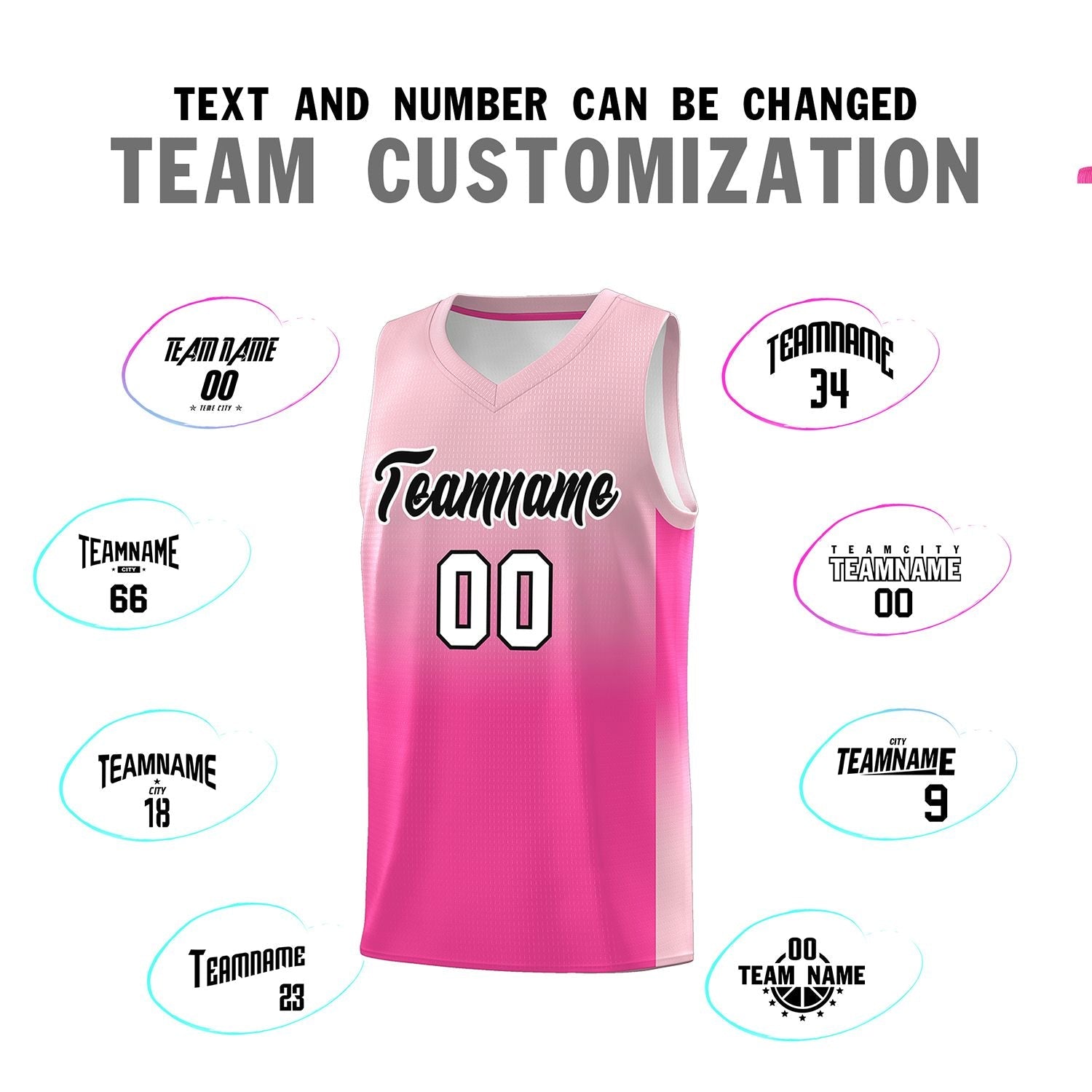 Custom Light Pink Pink Gradient Fashion Sets Sports Uniform Basketball Jersey