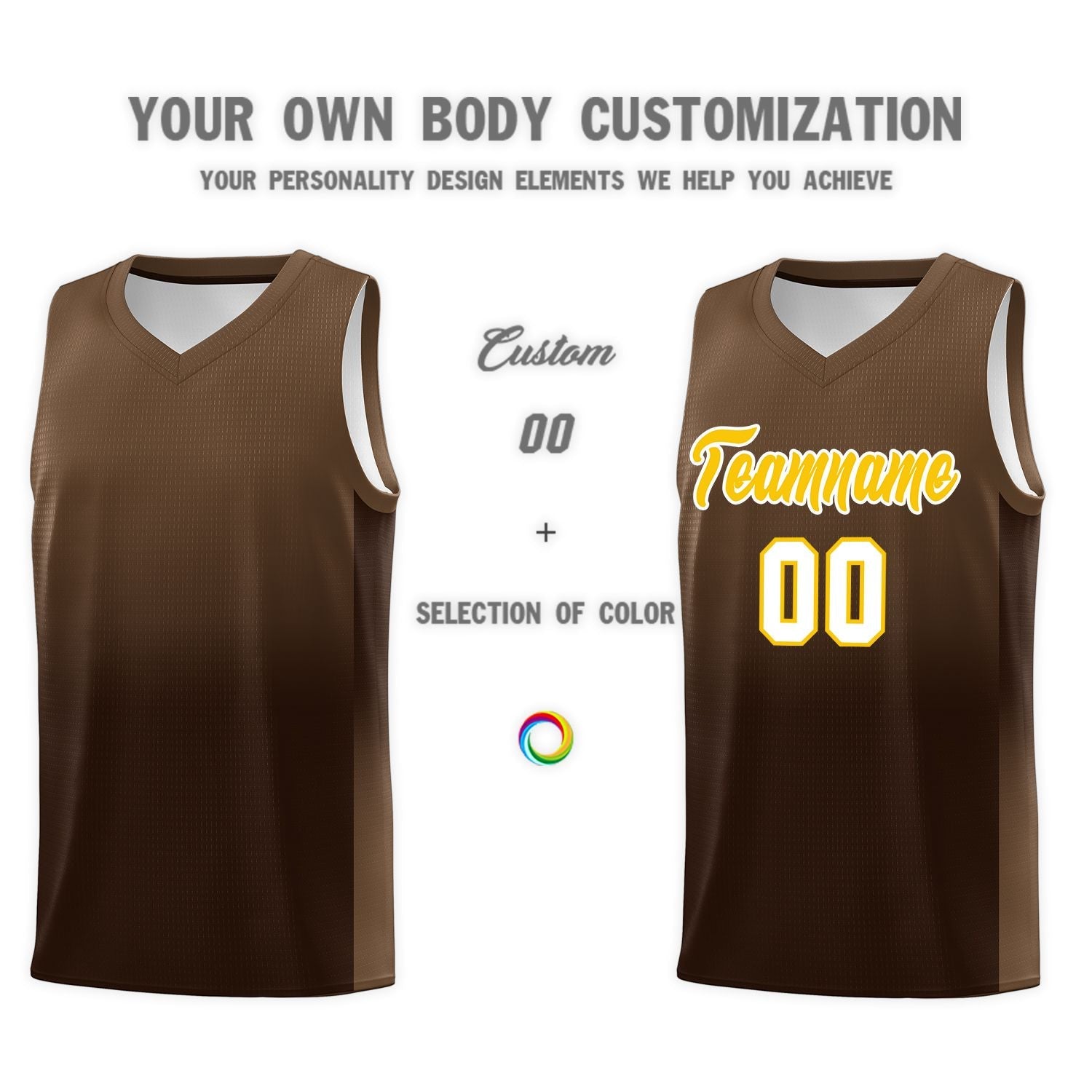 Custom Light Brown Brown Gradient Fashion Sets Sports Uniform Basketball Jersey