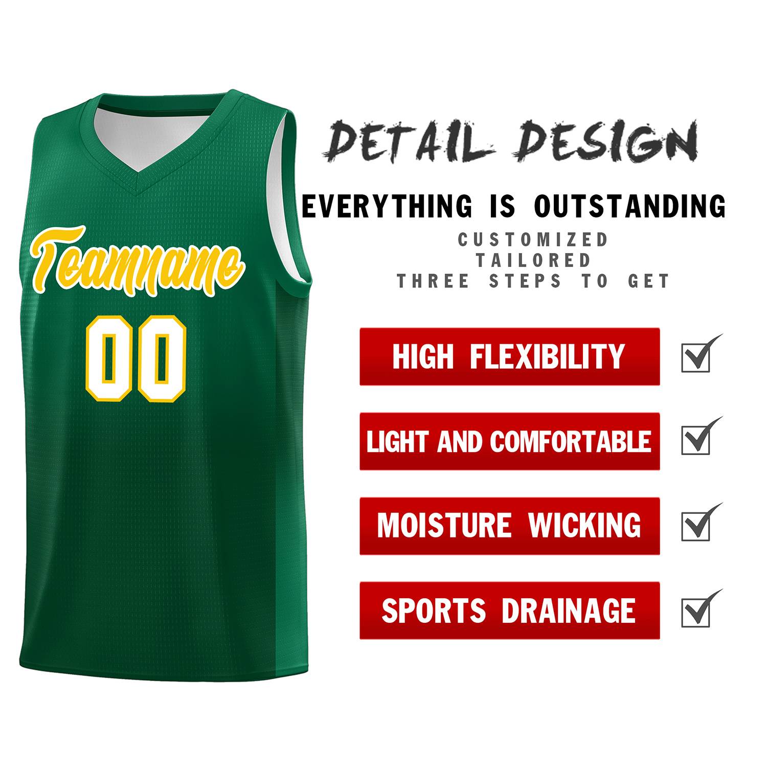 Custom Kelly Green Green Gradient Fashion Sets Sports Uniform Basketball Jersey