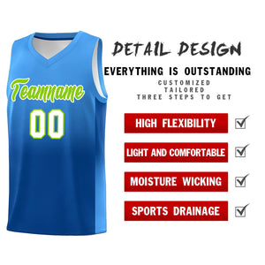 Custom Powder Blue Royal Gradient Fashion Sets Sports Uniform Basketball Jersey