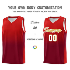 Custom Red Crimson Gradient Fashion Sets Sports Uniform Basketball Jersey