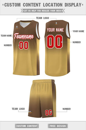 Custom Light Brown Old Gold Gradient Fashion Sets Sports Uniform Basketball Jersey