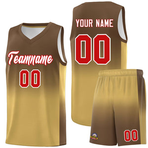 Custom Light Brown Old Gold Gradient Fashion Sets Sports Uniform Basketball Jersey