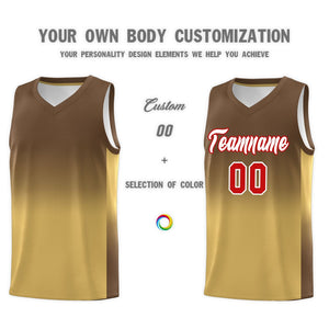 Custom Light Brown Old Gold Gradient Fashion Sets Sports Uniform Basketball Jersey