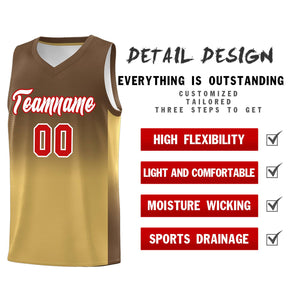 Custom Light Brown Old Gold Gradient Fashion Sets Sports Uniform Basketball Jersey