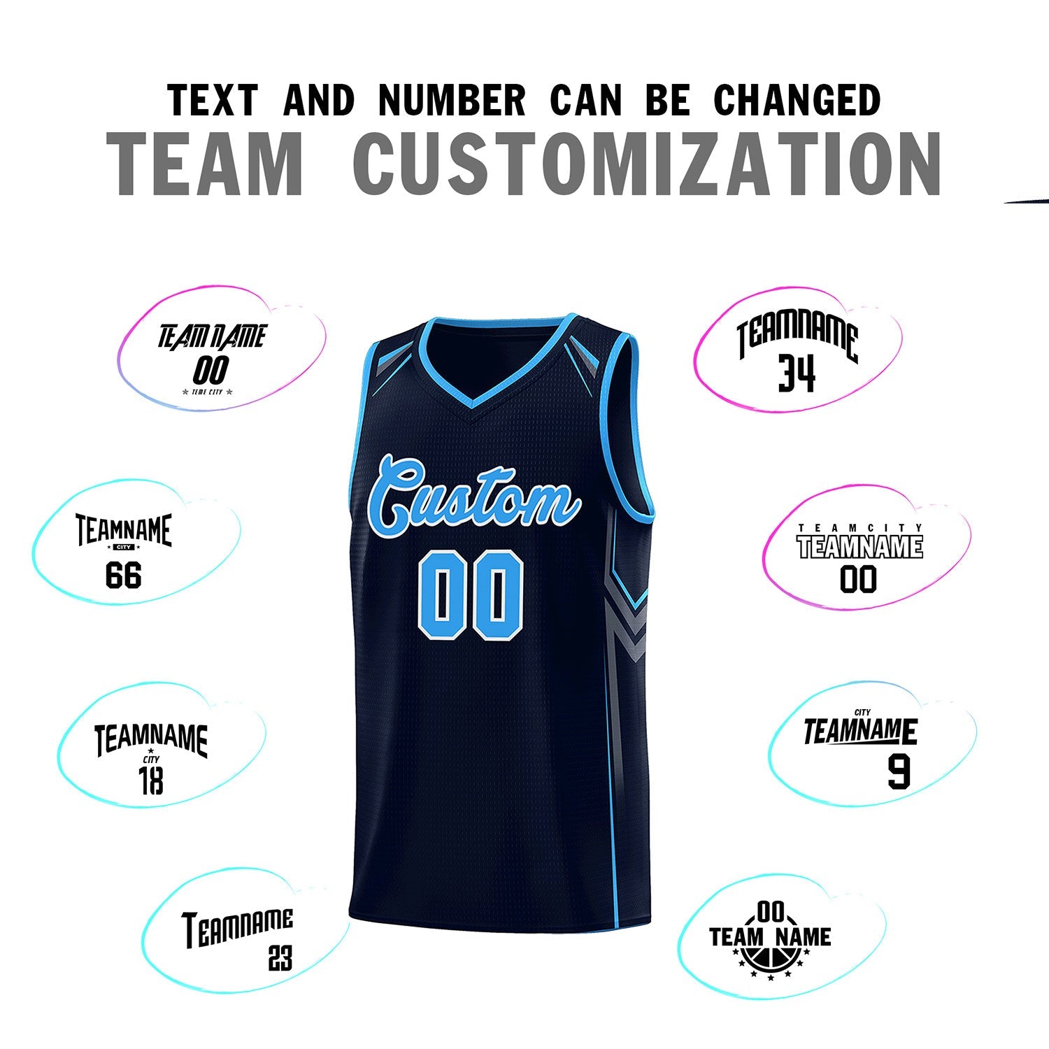 Custom Navy Arrow Graffiti Pattern Sports Uniform Basketball Jersey