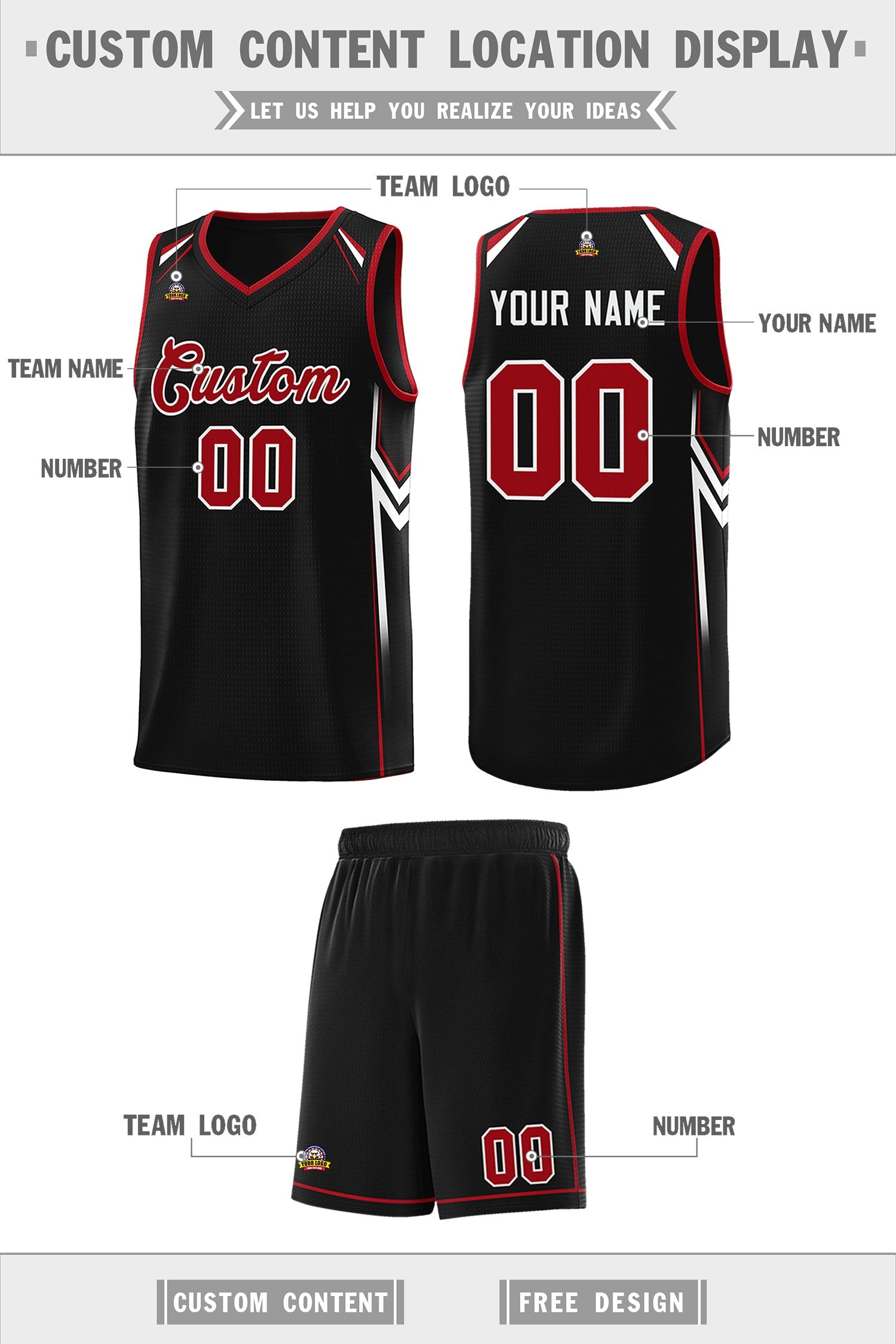 Custom Black Arrow Graffiti Pattern Sports Uniform Basketball Jersey