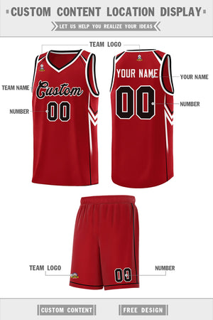 Custom Red Arrow Graffiti Pattern Sports Uniform Basketball Jersey