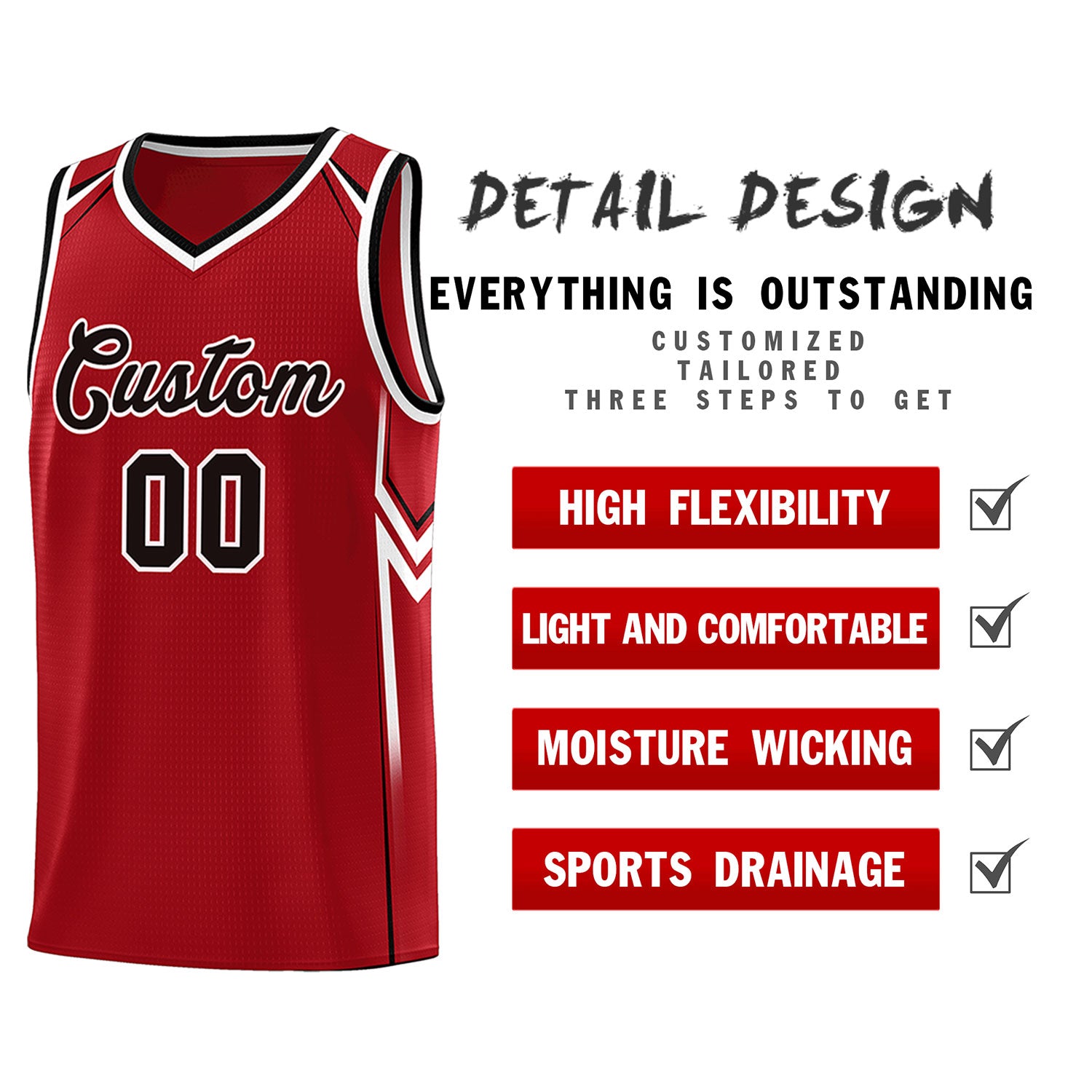 Custom Red Arrow Graffiti Pattern Sports Uniform Basketball Jersey