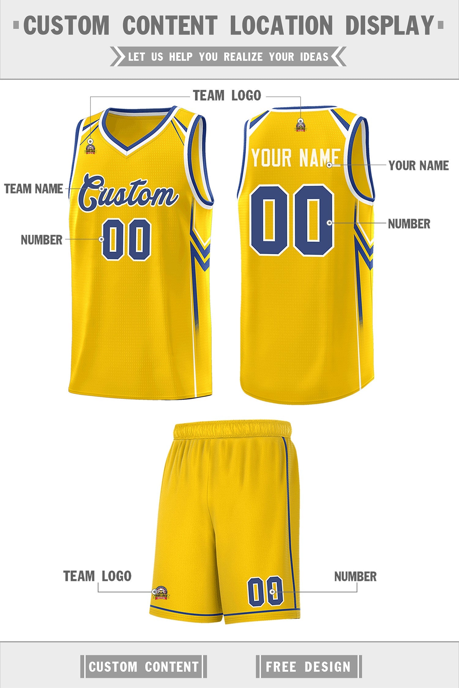 Custom Gold Arrow Graffiti Pattern Sports Uniform Basketball Jersey