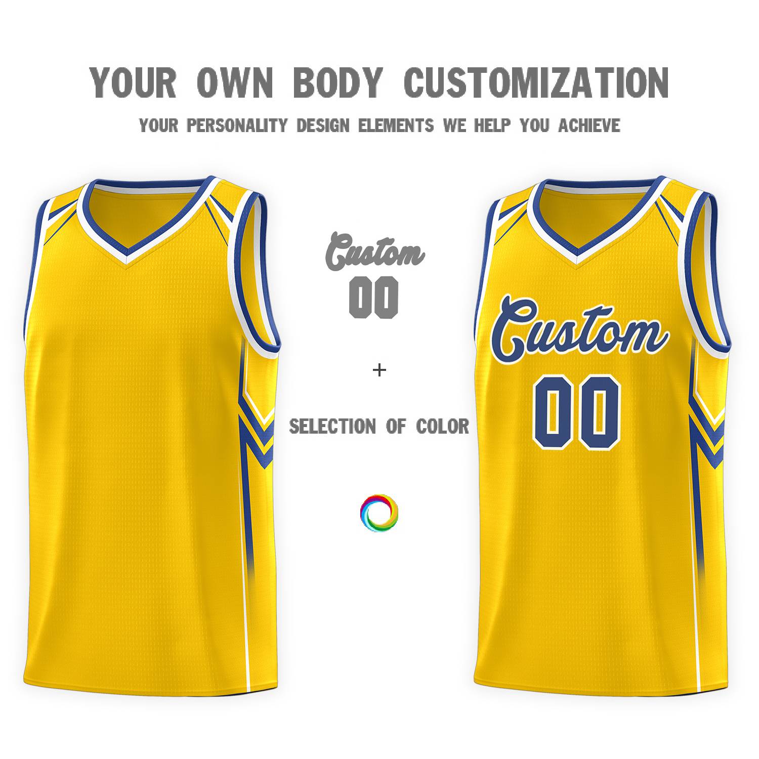 Custom Gold Arrow Graffiti Pattern Sports Uniform Basketball Jersey