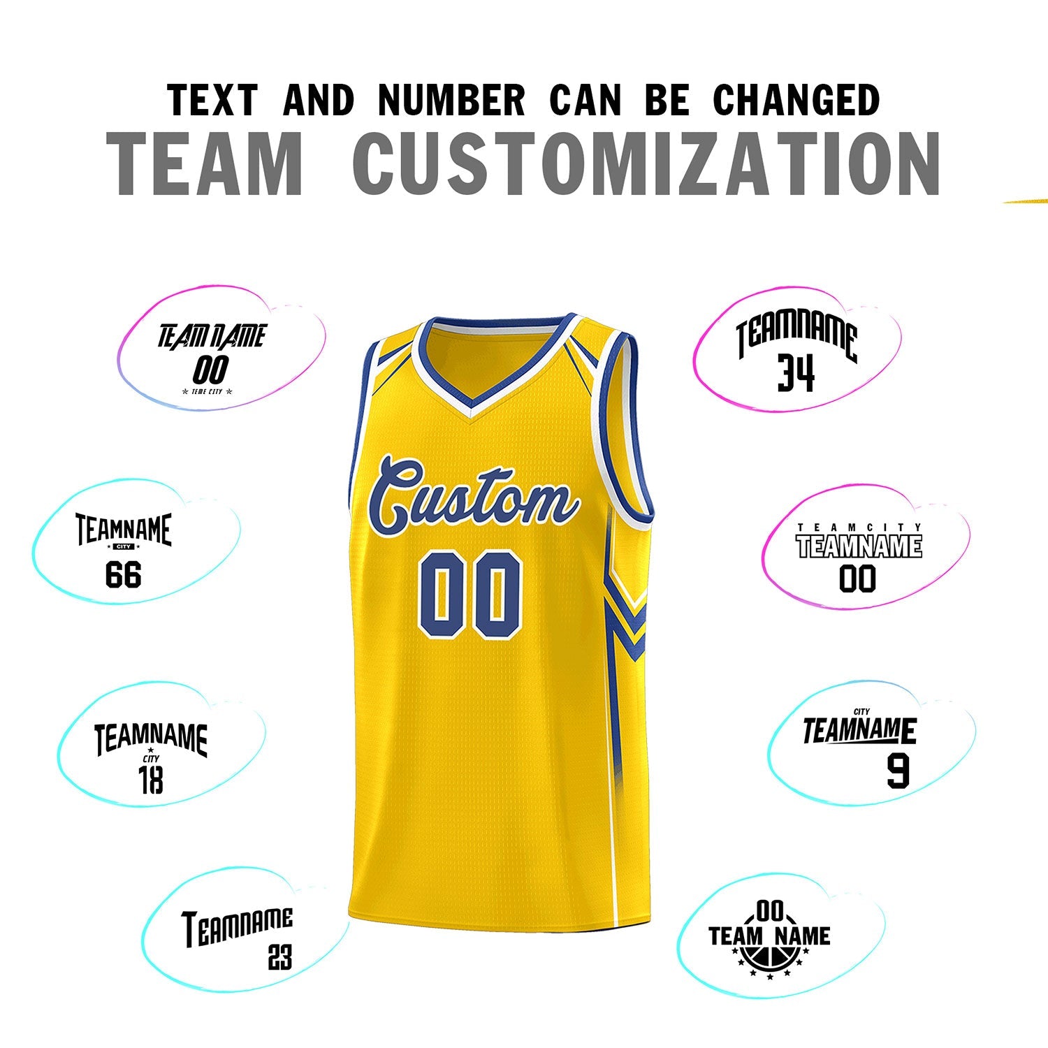 Custom Gold Arrow Graffiti Pattern Sports Uniform Basketball Jersey