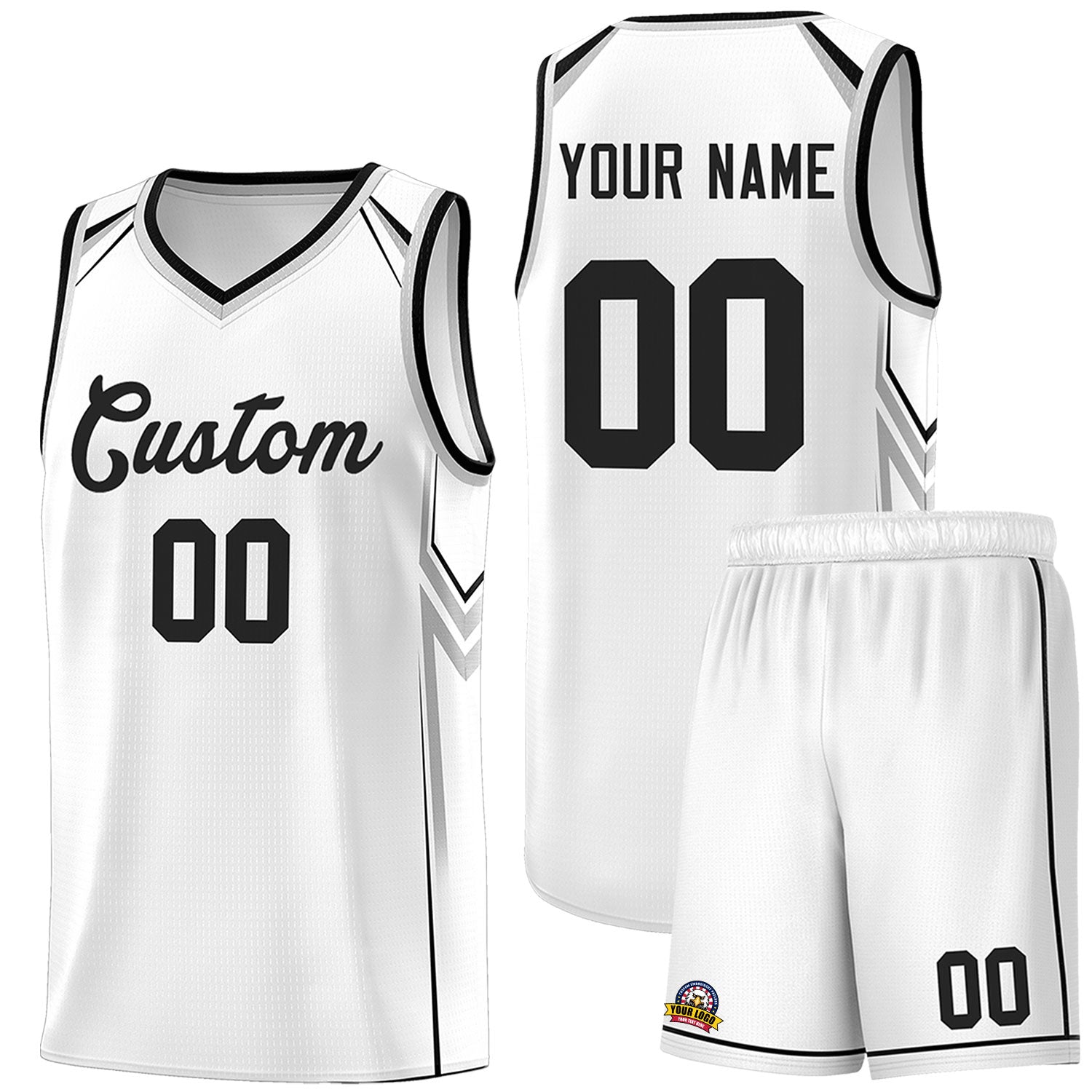 Custom White Arrow Graffiti Pattern Sports Uniform Basketball Jersey