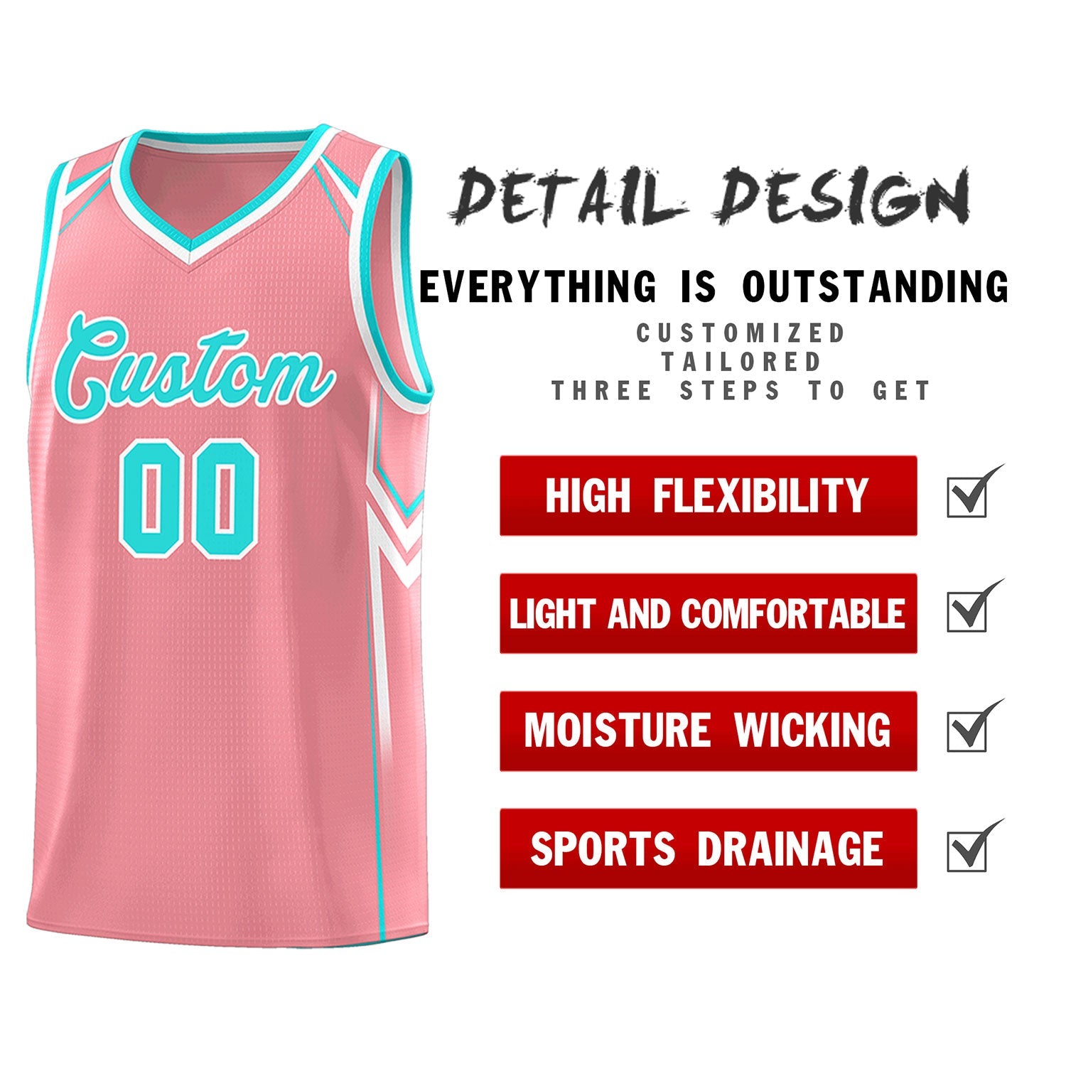 Custom Light Pink Arrow Graffiti Pattern Sports Uniform Basketball Jersey