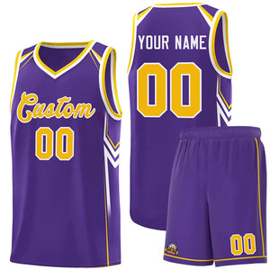 Custom Purple Arrow Graffiti Pattern Sports Uniform Basketball Jersey