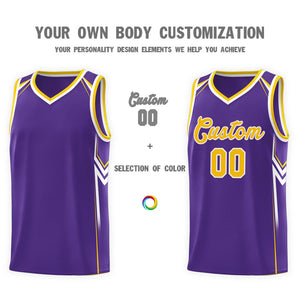 Custom Purple Arrow Graffiti Pattern Sports Uniform Basketball Jersey