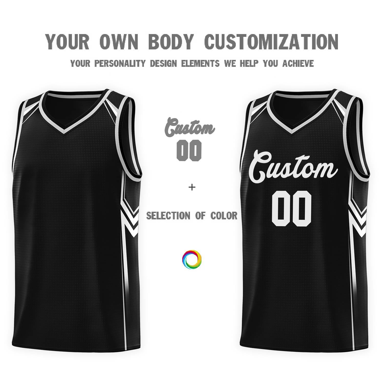 Custom Black Arrow Graffiti Pattern Sports Uniform Basketball Jersey