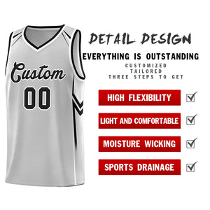 Custom Gray Arrow Graffiti Pattern Sports Uniform Basketball Jersey