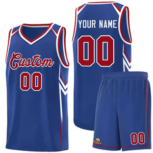 Custom Royal Arrow Graffiti Pattern Sports Uniform Basketball Jersey