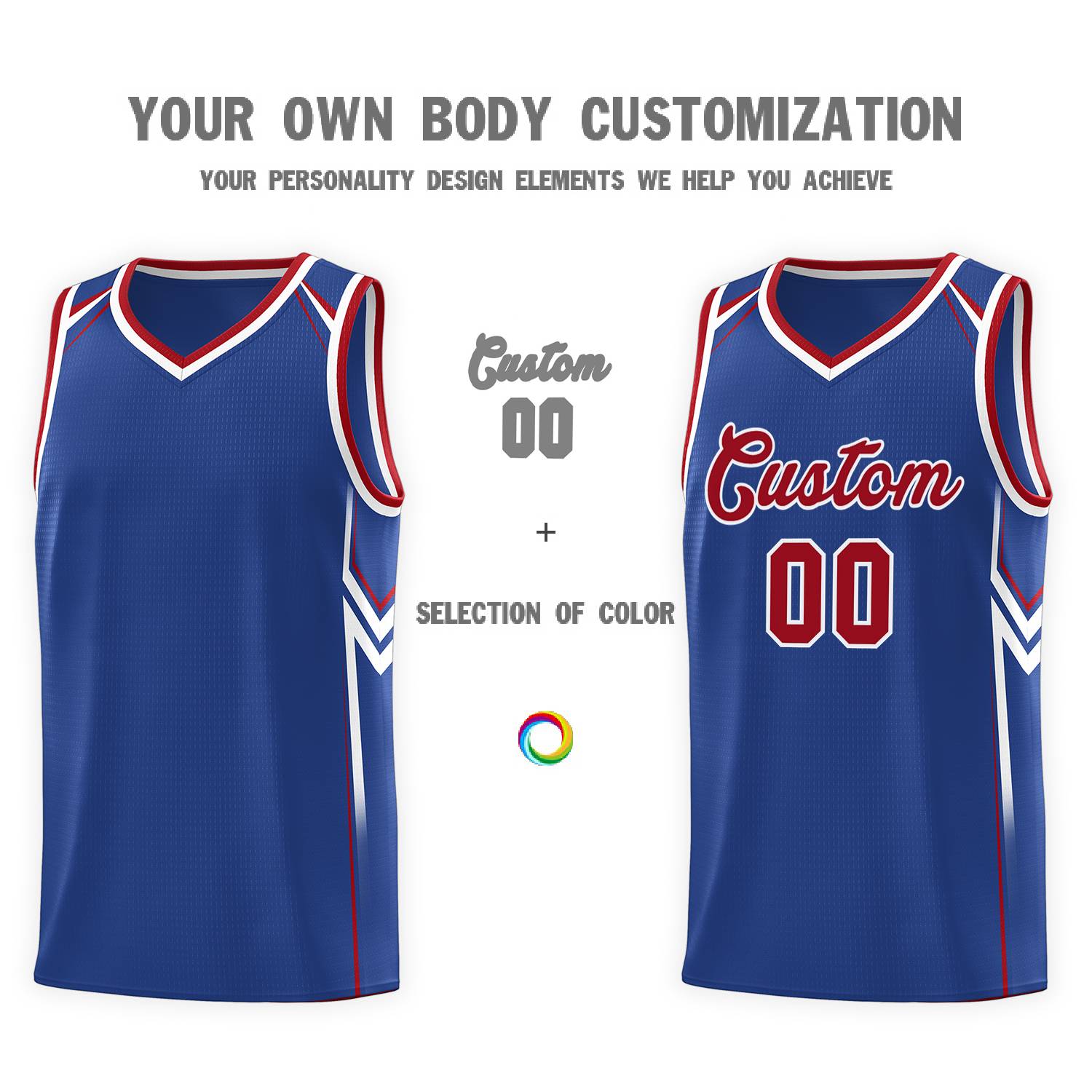 Custom Royal Arrow Graffiti Pattern Sports Uniform Basketball Jersey