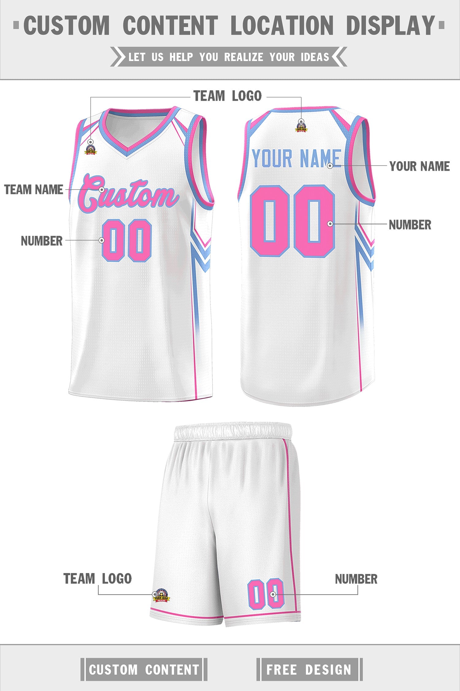 Custom White Arrow Graffiti Pattern Sports Uniform Basketball Jersey