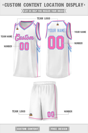 Custom White Arrow Graffiti Pattern Sports Uniform Basketball Jersey