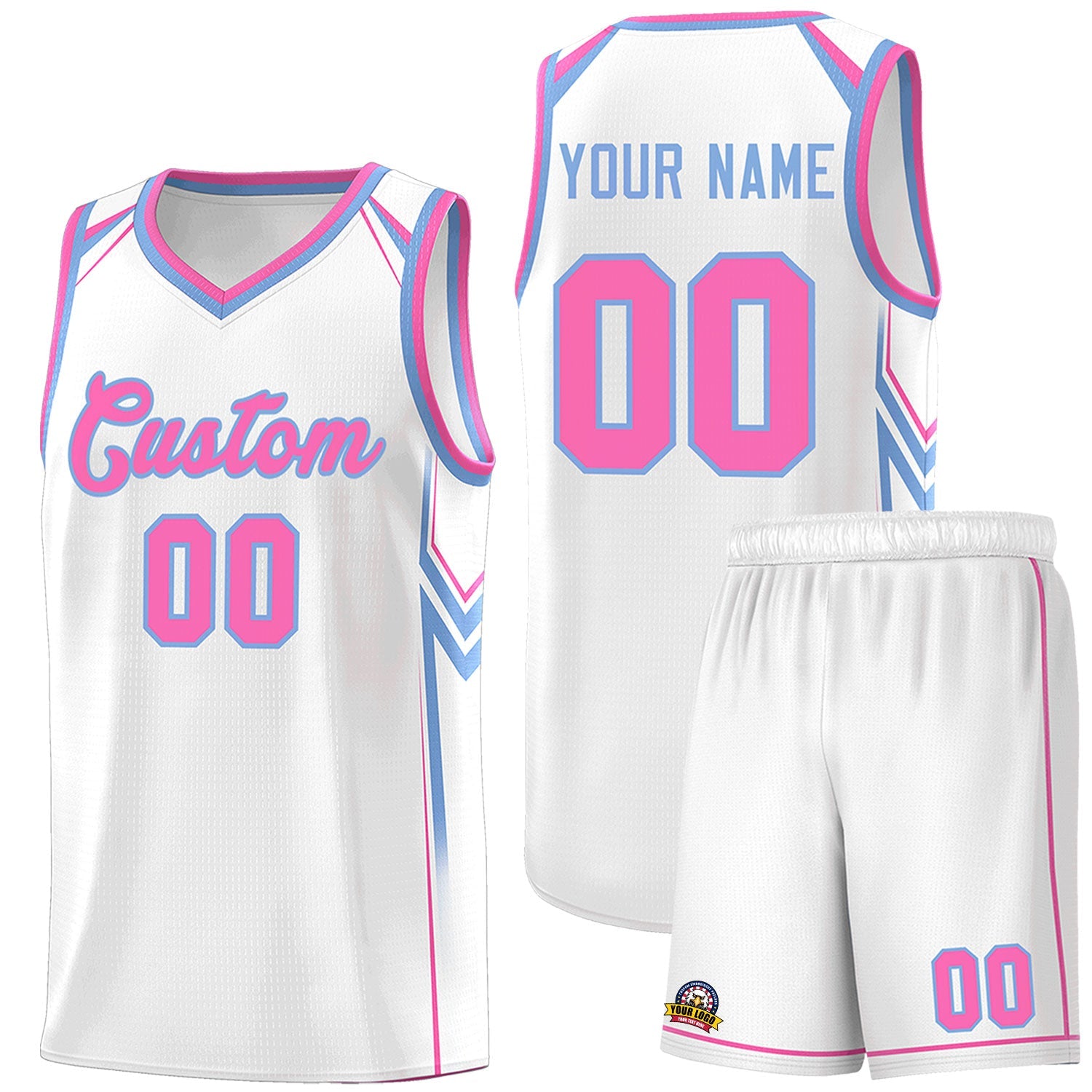 Custom White Arrow Graffiti Pattern Sports Uniform Basketball Jersey