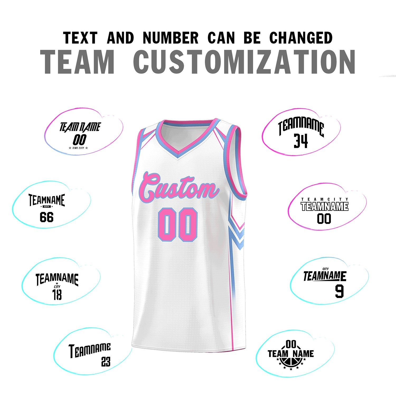 Custom White Arrow Graffiti Pattern Sports Uniform Basketball Jersey