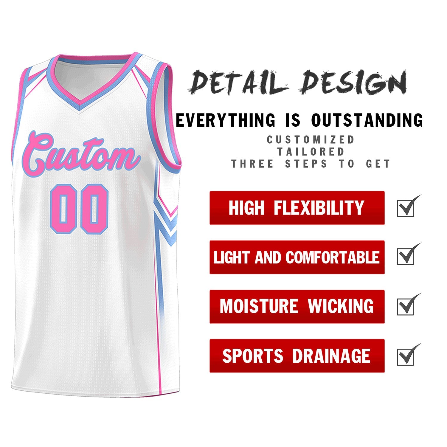 Custom White Arrow Graffiti Pattern Sports Uniform Basketball Jersey