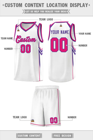 Custom White Arrow Graffiti Pattern Sports Uniform Basketball Jersey