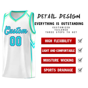 Custom White Arrow Graffiti Pattern Sports Uniform Basketball Jersey