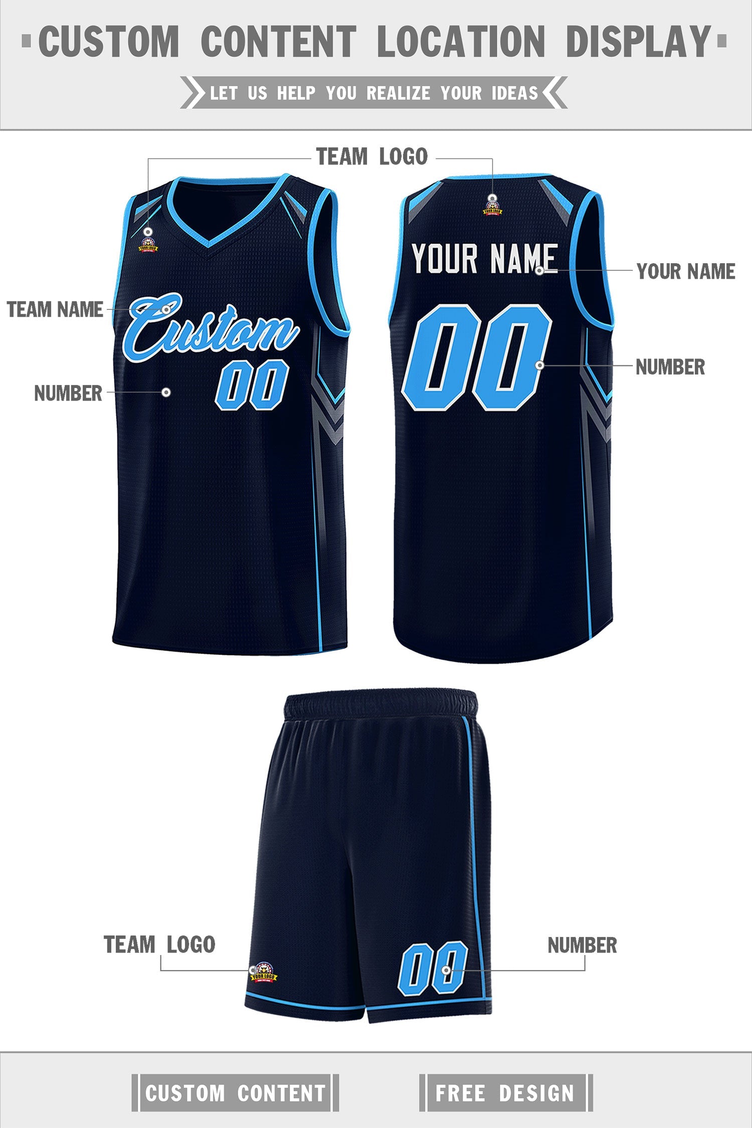 Custom Navy Arrow Graffiti Pattern Sports Uniform Basketball Jersey