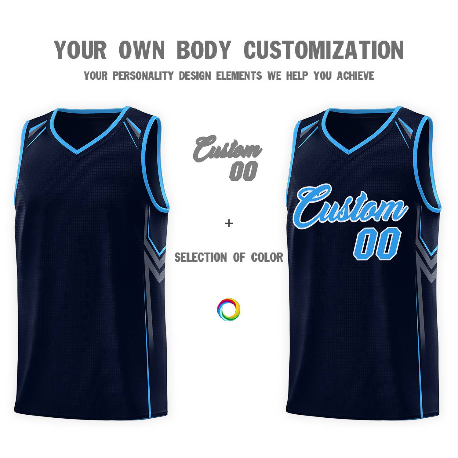 Custom Navy Arrow Graffiti Pattern Sports Uniform Basketball Jersey