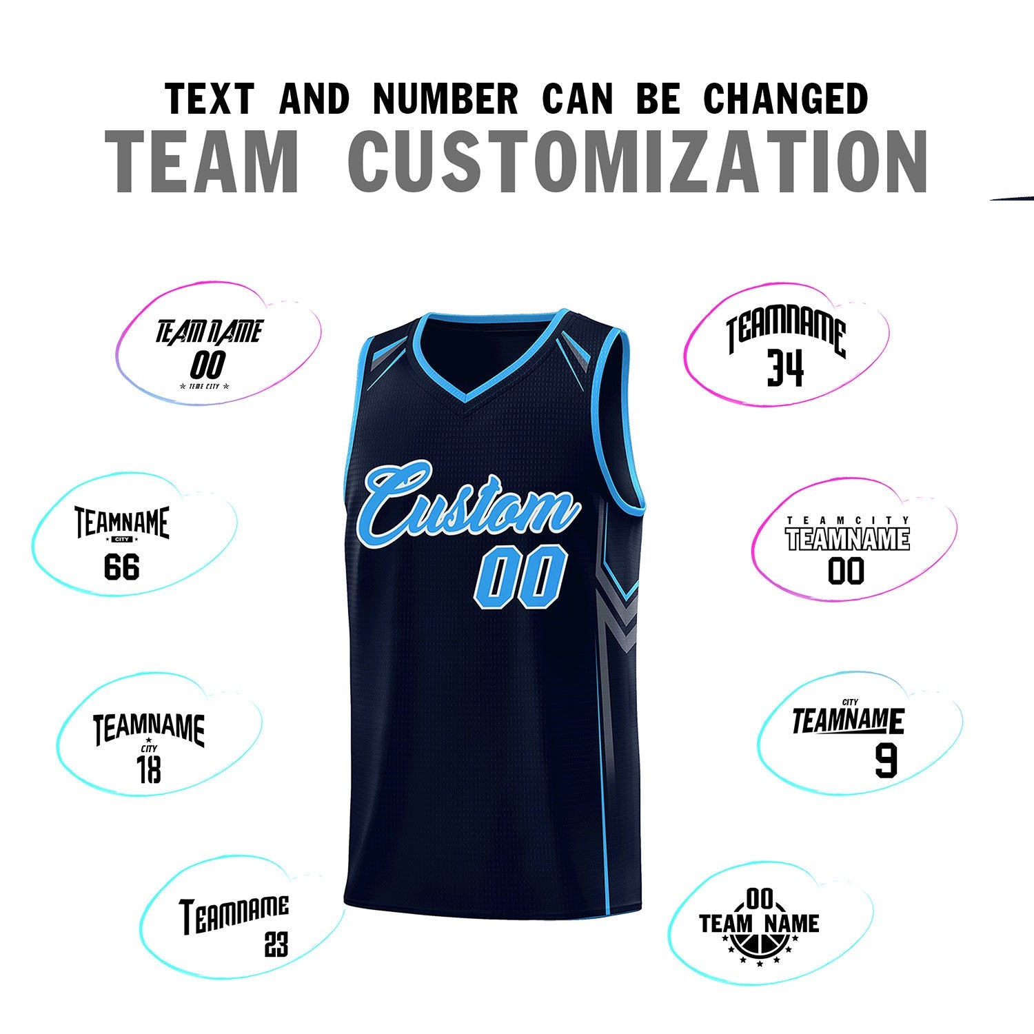 Custom Navy Arrow Graffiti Pattern Sports Uniform Basketball Jersey