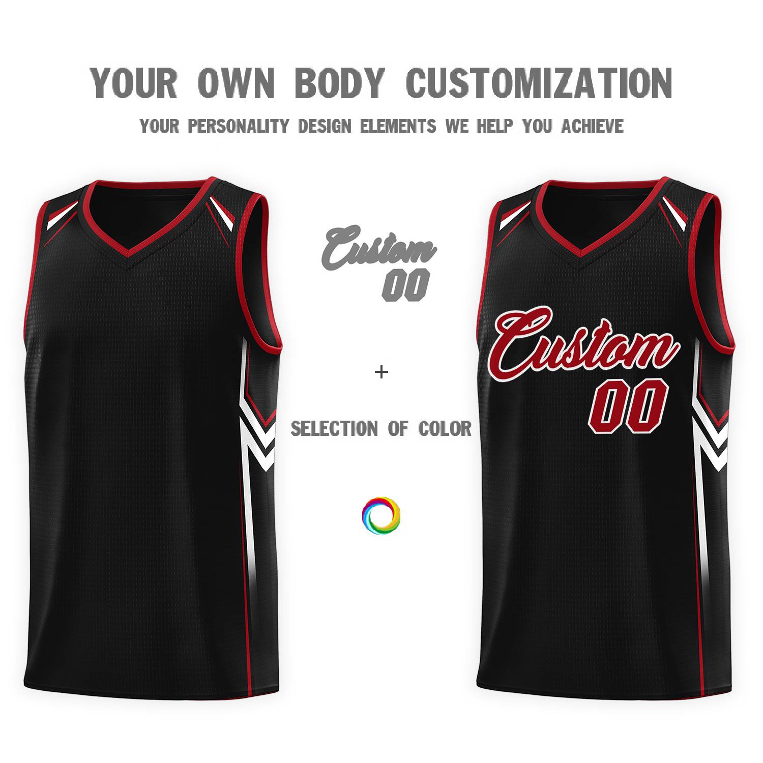 Custom Black Arrow Graffiti Pattern Sports Uniform Basketball Jersey